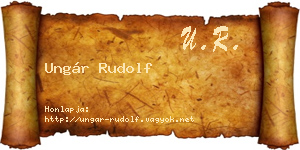Ungár Rudolf névjegykártya
